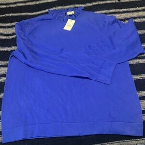 J crew ruffle neck sweater